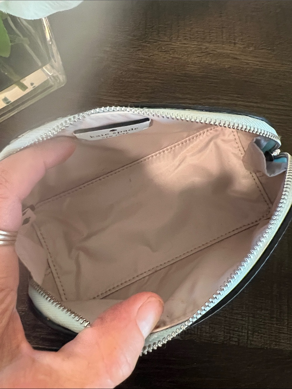 kate spade Glitter Light Blue Cosmetic Pouch - Picture 5 of 5